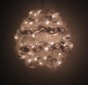 10'' White Spun Tube Light Ball 1 Lights