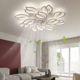 35Inches Ceiling Fan with Lights Remote Control Dimmable LED, 6 Gear Wind Speed Fan Light