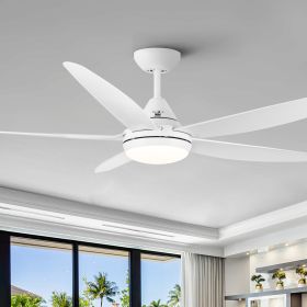 56 in. Dimmable Integrated LED Indoor&Outdoor White Ceiling Fan with DC Motor and Remote