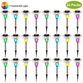 24Packs Solar Garden Lights Outdoor IP44 Waterproof Solar Pathway Lights Color Changing Landscape Lamps