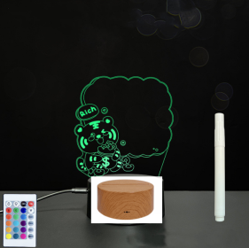 3D Acrylic Board Handwriting Message Board LED Light (Option: Style9-Wood grain B)