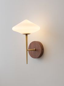 Living Room Bedroom Bedside Hallway Lamp Black Walnut Brass Wall Lamp (Option: Copper color)