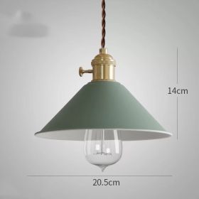 Nordic Macaron Twist Switch Dining Room Copper Chandelier (Option: Green-Edison bulb)