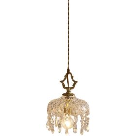 Brass Bedside Chandelier Corridor Porch Living Room Lamp (Option: Crystal chandelier)