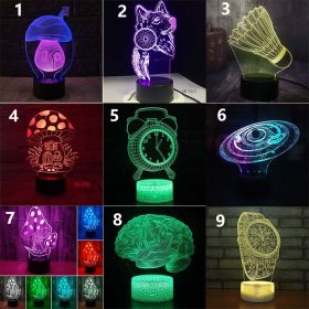 New 3D Colorful Touch Remote Control LED Desk Lamp (Option: 4 Style-Colorful black seat touch)