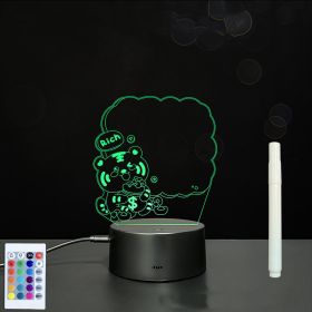 3D Acrylic Board Handwriting Message Board LED Light (Option: Style9-Black B)