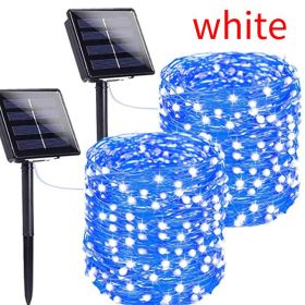 Outdoor Rain-proof Solar Copper Wire Lamp (Option: White-32meters 300lamp)