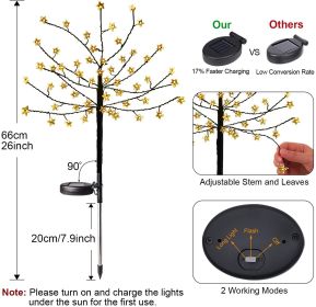 Solar Pentagram Tree Light Garden Decoration (Option: Warm white-1PC)