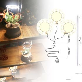 Full-spectrum LED Imitating Sun  Coloring Plant Succulent Fill Light Lamp (Option: Yellow light three heads-USB)