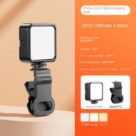 Portable outdoor mini fill light RGB mobile phone live broadcast bracket clip tripod photography soft light LED (Specifications: [Flagship tricolor model] light up+clip)