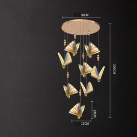 Butterfly Chandelier Bedside Enamelled Dining Hall Staircase (Option: Colorful 8head disc-warm light)