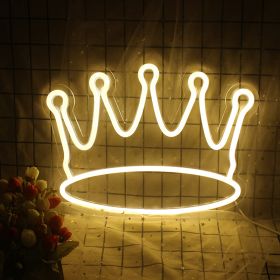 Hot Sale Internet Celebrity Atmosphere Luminous Crown Neon Light Ins Wind Decorative LED Lights Custom (Option: Yellow-11w)