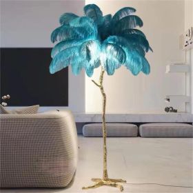 Decorative Resin Feather Floor Lamp For Living Room And Bedroom (Option: Dark green-EU)