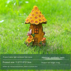 Resin Solar Lamp Decoration Tree House Lamp Outdoor Garden Lawn (Option: Tree House Light)